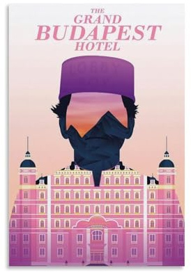 HBCRTPN The Grand Budapest Hotel-Poster, Wandkunst, ästhetisches Cover-Poster, Designgemälde für Wohnzimmer, Schlafzimmer, 50 x 75 cm, ungerahmter Stil