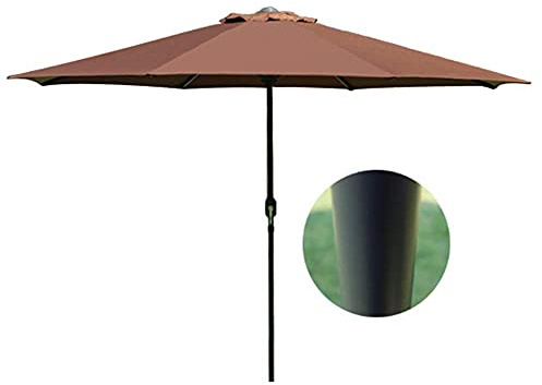 GLJTUO Sombrilla De Exterior con Manivela, Protección Solar Y Anti-Ultravioleta, Ideal para Patio, 8 Varillas, 2,7 M, Ideal para Balcón, Terraza Y Jardín.,Brun-A