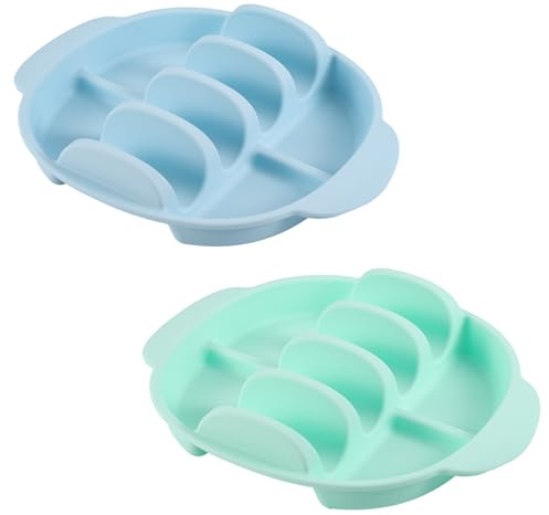 Silicone Taco Plate Holder Set of 2, Reusable Serving Tray with Dividers Dishwasher & Microwave Safe Holder Stands for Soft and Hard Tacos