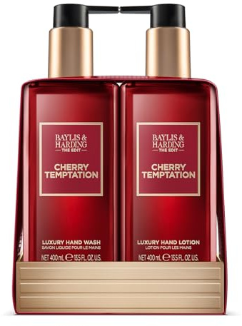 Baylis & Harding The Edit Luxury Hand Wash and Hand Lotion Set 400ml 1 pack | Cherry Temptation, Vegan Friendly