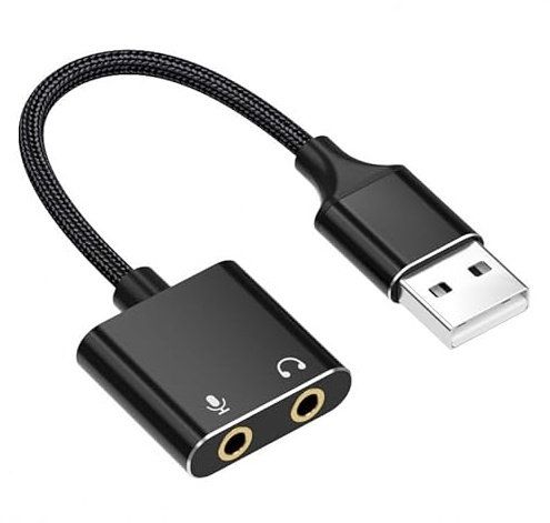 Double Function USB Sound Adapter Wire Headphone And Microphone Sound Card For Gaming Podcasting & Online Meetings Earphone Converters Adapter