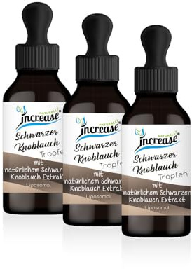 Nimm 3, zahl 2 Aktion Liposomale Schwarzer Knoblauch Tropfen hochdosiert - (180.000mg in 3 Flaschen) 2000mg Schwarzer Knoblauch pro Tagesdosis - MCT Öl - Hohe Bioverfügbarkeit