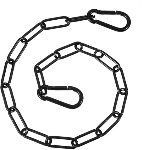 Gate Chain Lock with Carabiners, 20'' Black Metal Gate Locks for Outdoor Fence Pet Cage Backyard Chain Lock Planter Hanging Garden Yard Farm Use