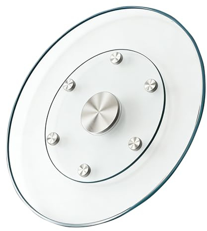 Plateau Tournant en Verre Trempé, Plateau Rotatif 360° avec Roulements Fluides, Plateau de Table Rond pour Maison, Restaurant ou Hôtel(35.4in/90cm)
