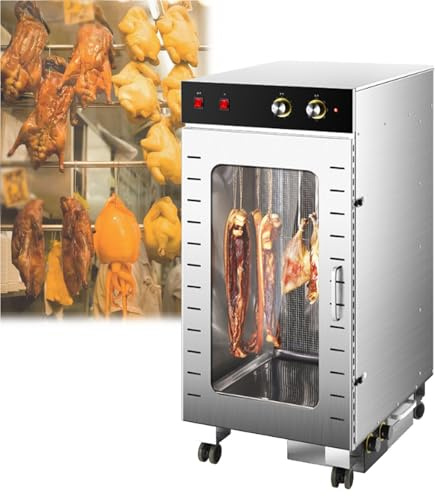 Household/Commercial Cured Meat Drying Cabinet, Food Dehydrator and Smoker, 360° Rotating Commercial Food Dehydrator for Jerky, Herbs, Dog Treats, Bakery(80 Catties Per Time)