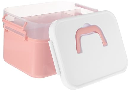 Healifty Portable Nail Art Tool Box for Storing Nail Polish Supplies with Sturdy Pp Material and Easy-carrying Design or Going
