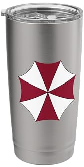 Umbrella Corporation Red and White Logo Stainless Steel Insulated Tumbler