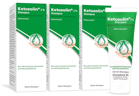 Ketozolin 2% Shampoo gegen Schuppen und Hautpilz 120ml (3er Pack)