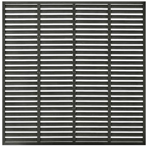 HETFTJN Lamellenzaun 180x180 cm Dunkelgrau aus wetterfestem WPC Gartenzaun mit Latten-Design Modernes Sichtschutz-Element für Terrasse Balkon und Garten Outdoor Deko