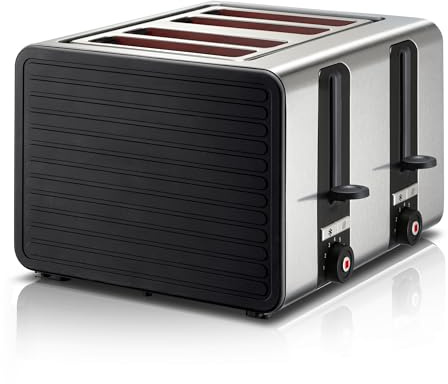 Bosch Silicone 4-Slice Stainless Steel Toaster, TAT7S43GB, Black