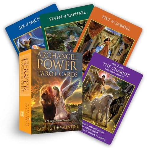 Enchanting Multi-Color Archangel Power Tarot Cards - 13.7 cm x 10 cm (78 Card Deck) - Unique Creativity & Enhance Intuition, High-Quality Deck - Ideal for Engaging School Activity