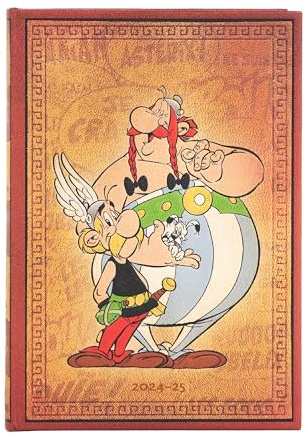 Paperblanks 18-Monatskalender 2025, Asterix & Obelix, Midi, Horizontal, Elastikband-Verschluss