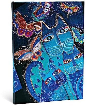 Laurel Burch Katzen Schmetterlinge - Notizbuch Midi Liniert - Paperblanks, Midi (180 x 130)
