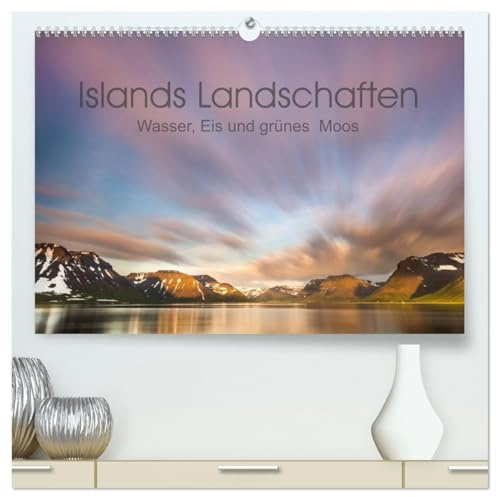 Islands Landschaften - Wasser, Eis und grünes Moos (hochwertiger Premium Wandkalender 2026 DIN A2 quer), Kunstdruck in Hochglanz: Ein ... Islands in 12 Motive fasst. (CALVENDO Natur)