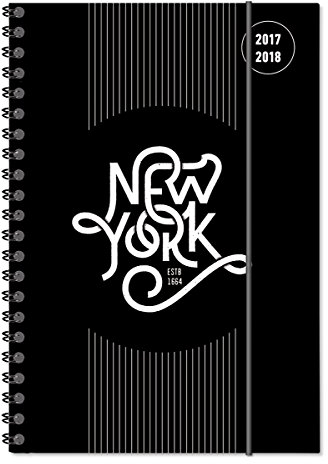 Collegetimer Black Label NY 2017/2018 - Schülerkalender A5 - Weekly - Ringbindung - 224 Seiten: Terminkalender