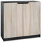 Vladon Sideboard Logan, Made in Germany, Kommode mit 2 Türen, Schwarz matt/Eiche sägerau (82 x 78 x 37 cm)