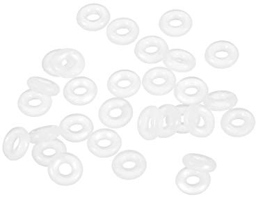 sourcing map 30 Stk. Silikon O-Ring VMQ Dichtungsring 6mm AD 2mm ID 2mm Breite Weiß