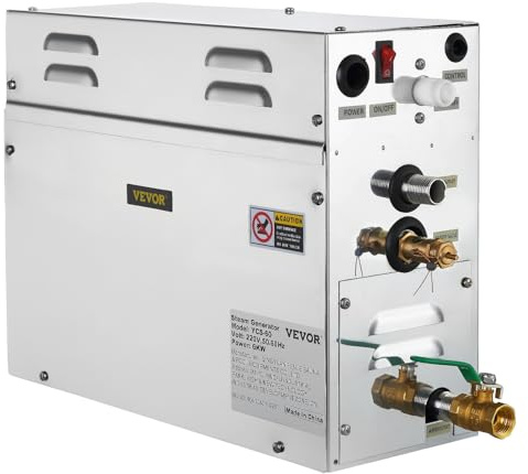FlowerW Generatore di vapore portatile per sauna da 6 kW, con regolatore digitale di temperatura, timer 6 KW134, nero