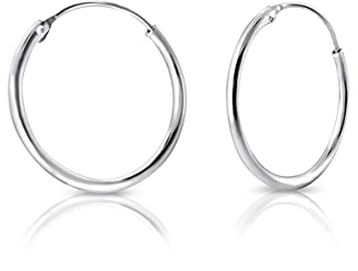 Sterling Silber 925 Ohrringe - Creolen Einhänger 25mm - Echtes Silber Ringe