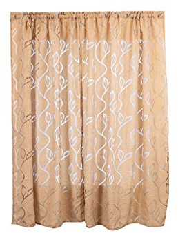 Xmiral T黵vorhang Gardine Aush鰄len Durchscheinend Einfarbig scheibengardine Thermovorhang mit Stangenloch 2er pro Pack(Beige,100 x 130 cm)
