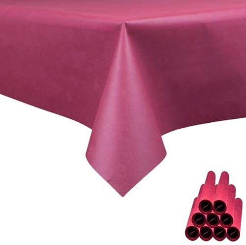 Sensalux Tischdecke, abwaschbar, Vorteilspack, 10 Stück, 1m x 2,5m, Beere