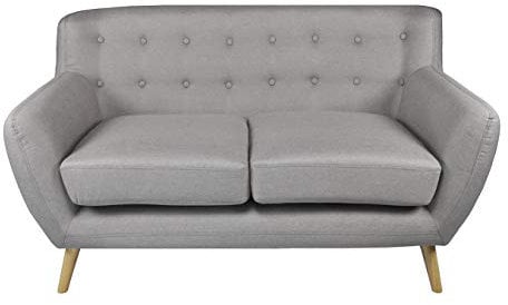 Divano 2 posti in tessuto tortora mod. Emily