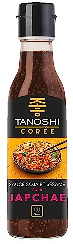 TANOSHI - Sauce Japchae au Soja et Sésame - Sans Piment - Sans Glutamate Ajouté - Flacon de 225 ml