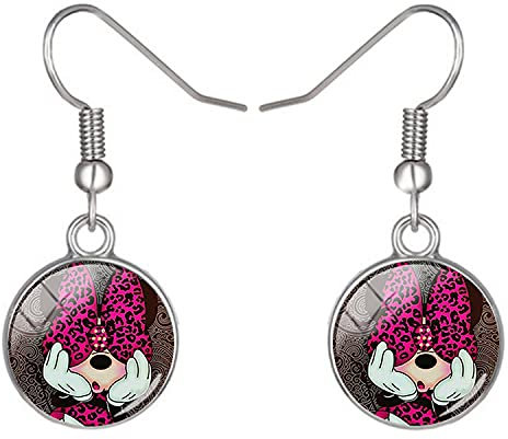 Donald Duck Mickey Mouse Charakter Ohrringe Fischhaken Ohrringe handgefertigt Glas Cabochon Ohrringe Schmuck