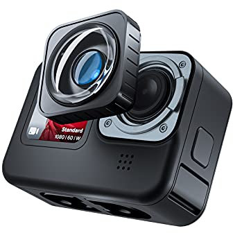 Fututech 155° Max Lens Module Waterproof Anti-Snap Lens for GoPro Hero9 Wide Angle Lens Horizontal Locking Accessory Action Cameras