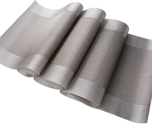 Vagasi Tischläufer Silbergrau Rolle Tischband Modern Leinenoptik Tischdecke für Innen- und Außenbereich, Gartentisch Couchtisch Tischwäsche Tischdeko,274 x 30cm