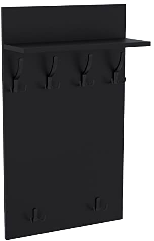 AKKE 100x60 | MAXI Garderobenpaneel Wandgarderobe Garderobe Wandpaneel Kleiderstange SCHWARZ | SCHWARZ