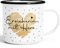 SpecialMe® Emaille-Tasse Herz Danke Geschenk Lieblingsmensch Alltagsheld Berufe Spruch Schrift Emaillebecher Erzieherin mit Herz weiß-schwarz Emailletasse
