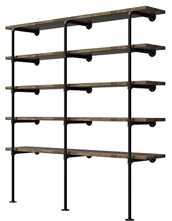 (14“Deep,3pcs)Industrial Retro Wall Mount Iron Pipe Shelf,DIY Open Bookshelf,Hung Bracket,Home Improvement Kitchen Shelves,Tool Utility Shelves, Office Shelves, Bookshelves and bookcases