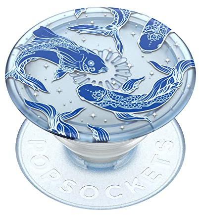 PopSockets: PopGrip Plant - Ausziehbarer Sockel und Griff aus Pflanzlichen Materialien mit Austauschbarem Oberteil für Smartphones und Tablets - Translucent Cosmic Koi