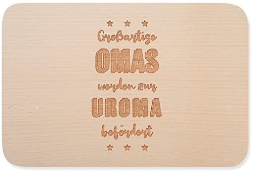 JUNIWORDS Frühstücksbrettchen, Großartige Omas werden zur Uroma befördert, Holzbrett Frühstücksbrett Holzbrettchen (1007798)