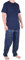 Mens Pyjamas Set Trousers Woven Check Lounge Pants Short Sleeve T Shirts Top (S, Blue - PjamaSet-21)