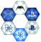 PlayStation Lumières LED hexagonales Officiellement licencié, Éclairage décoratif personnalisable pour salle de jeux, Réactif au son, Télécommande incluse