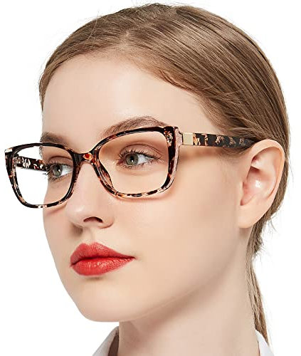 OCCI CHIARI Women's Reading Glasses 2.5 Large Frame Readers Glasses for Women Fashion Magnifying Glasses for Reading Spring Hinge (Brown, 250)