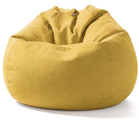 Aiire Relaxo Sitzsack XXL mit Füllung - Riesen Bean Bag Chair für Erwachsene, Jungen und Kinder - Bodenkissen Grob, Chill Sessel für Kuschelecke – Gaming Sitzsäcke Gelb