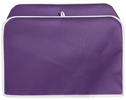 TOADDMOS Purple Toaster Cover 4 Slice Wide Slot Decorative,Small Kitchen Appliance Bread Maker Dust and Fingerprint Protection