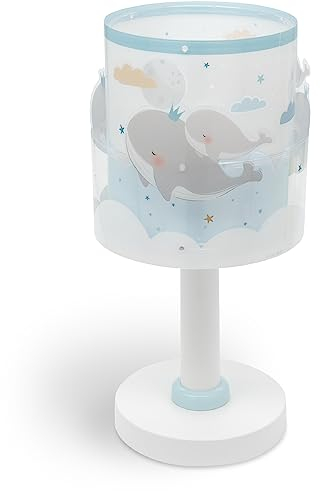 Dalber Kinder Tischlampe Nachttischlampe kinderzimmer Whale Dreams Wale Blau Tiere, 61171T, E14