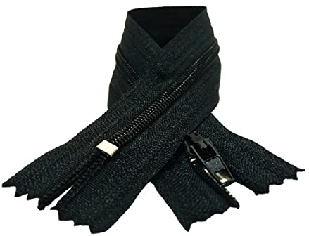 10 Chiusure Lampo in Nylon, 24 Colori e Misure, Cerniera per Cucire, Chiusure Lampo per Cucire su Vestiti, Tessuti, Chiusuri Lampo al Metro n.3, 10 x 40 cm, nero 332