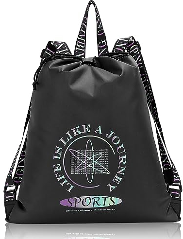 AiQInu Sacs de Sport à Cordon, Gym Sac a Dos Imperméable Bretelles larges et Réglables, pour Homme Femme Sac de Sport pour Voyage Camping Gym Natation Plage Piscine