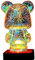Brabola Lampe de chevet 3D en forme d'ours en feu d'artifice - Lampe de chevet - Jolie veilleuse LED à changement de couleur - Lampe de bureau - Lampe de chambre à coucher - Projecteur décoratif pour