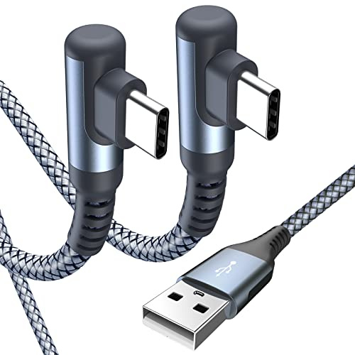 2Pack 5M USB C Right Angle 90 Degree 3.1A Fast Charger Cable Compatible for iPhone 17 air 16 15 Plus Pro Max, Samsung Flip/Fold 7 6 5 S26 S25 S24 S20 S21 S22 S23 A16/15/14 A35/A34 A56/55/54, Pixel