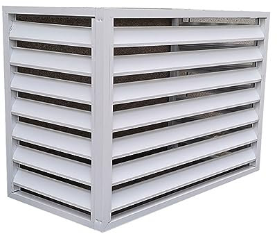 UZSPAC Klimaanlage Abdeckung Außengerät Aluminium Legierung Material Abdeckung für Fenster Klimaanlage Gekippten Fenster Sichtschutz (Color : Brown, Size : L)