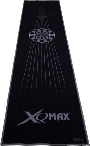 YEEGOR Dartmatte 237x60cm mit Motivwahl Dartteppich mit Abwurflinie grau schwarz rot blau Turniermatte Steeldart Matte Darts (Dartmatte schwarz/grau 237x60cm Dartboard)