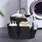 UNISOPH Organizador de productos de limpieza, cesta de almacenamiento portátil, organizador de detergente plegable con asa y 6 bolsillos para guardar en casa, compras, picnics y jardín (negro)