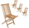 Loreno Menorca - 4er Set Gartenmöbel Set aus Teakholz - Robuste und klappbare Gartenstühle, Ideal für Garten und Balkon - Hochlehner Gartenstuhl, Pflegeleicht