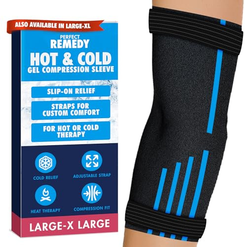 Perfect Remedy Manchon de congélation, manchon de glace pour bras chaud et froid, manchon de glace pour le coude de tennis pour les blessures, manchon de glace au genou, coude (grand-extra large)